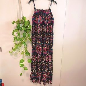 Anthropologie Quilted Floral Maxi Dress